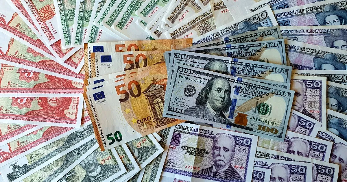 Billetes de pesos cubanos CUP, Euros y USD